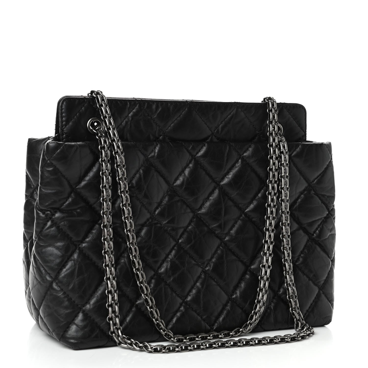 Chanel Aged Calfskin Quilted Reissue 2.55 Tote Black 2 of 4