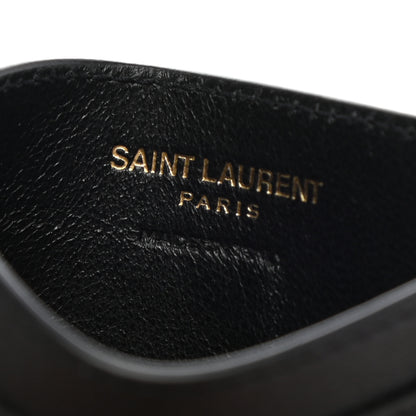 Saint Laurent Calfskin Monogram Credit Card Case Black 6 of 8