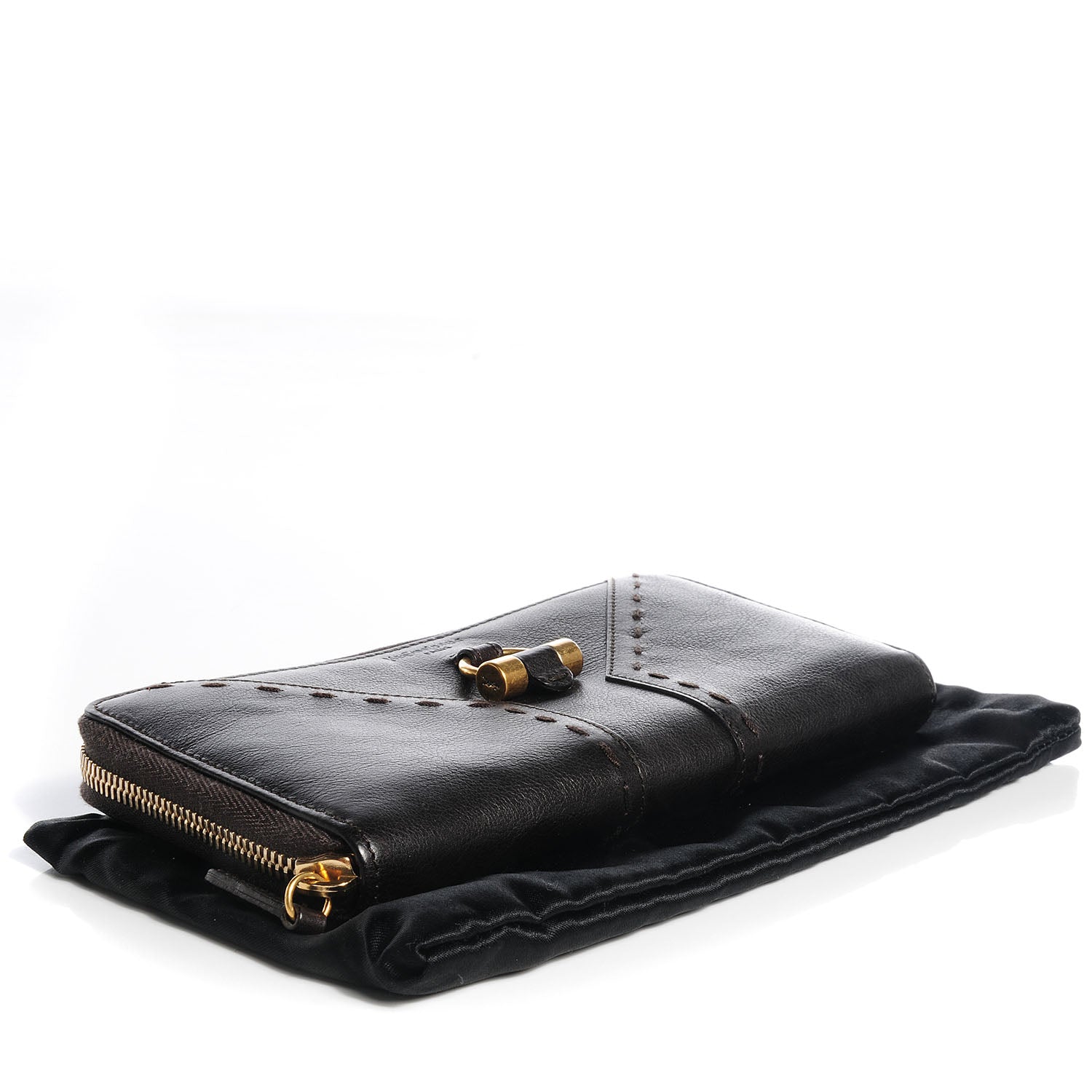 Saint Laurent Leather Muse Zip Around Wallet Brown 5 of 9