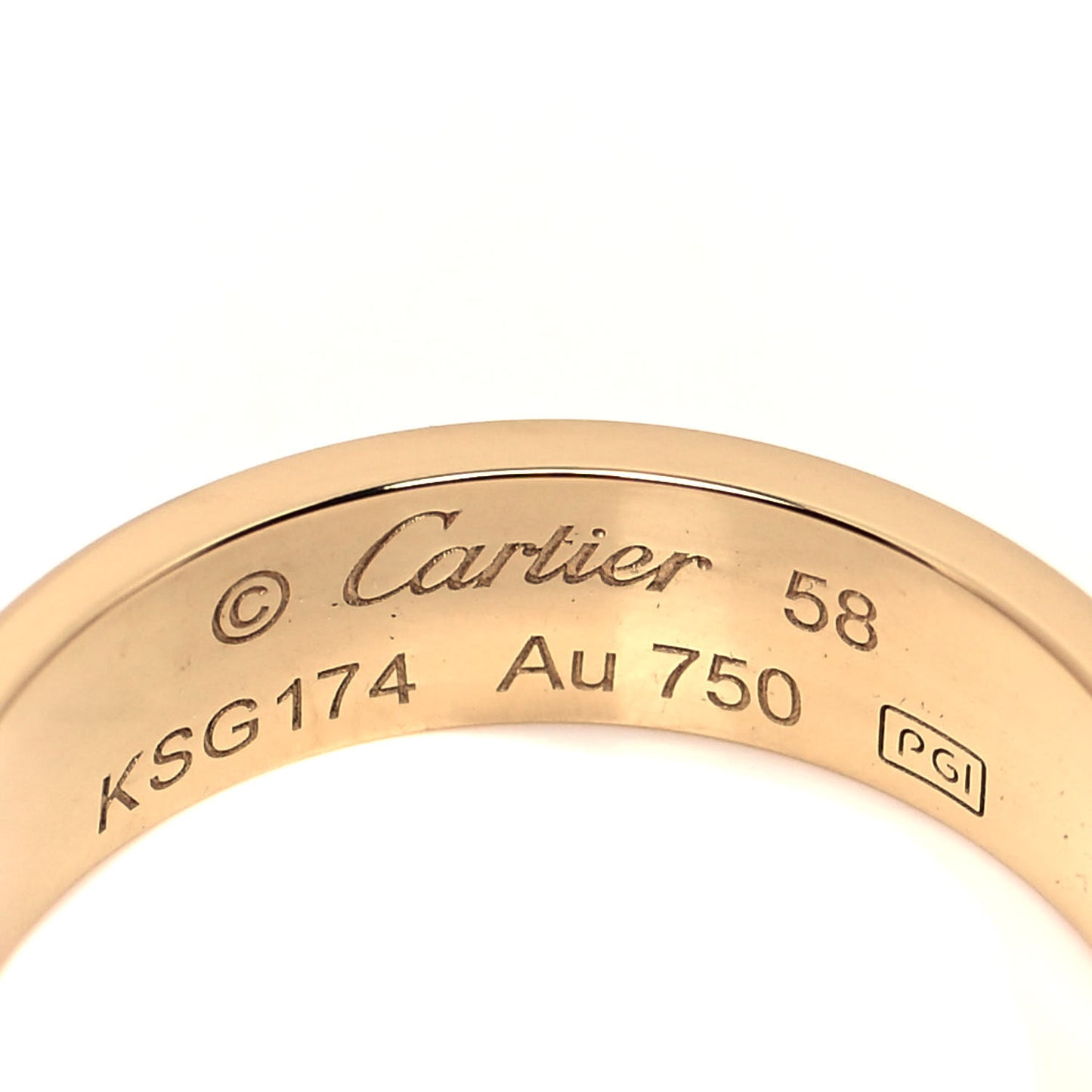 18K Yellow Gold 5.5mm LOVE Ring 58 8.25