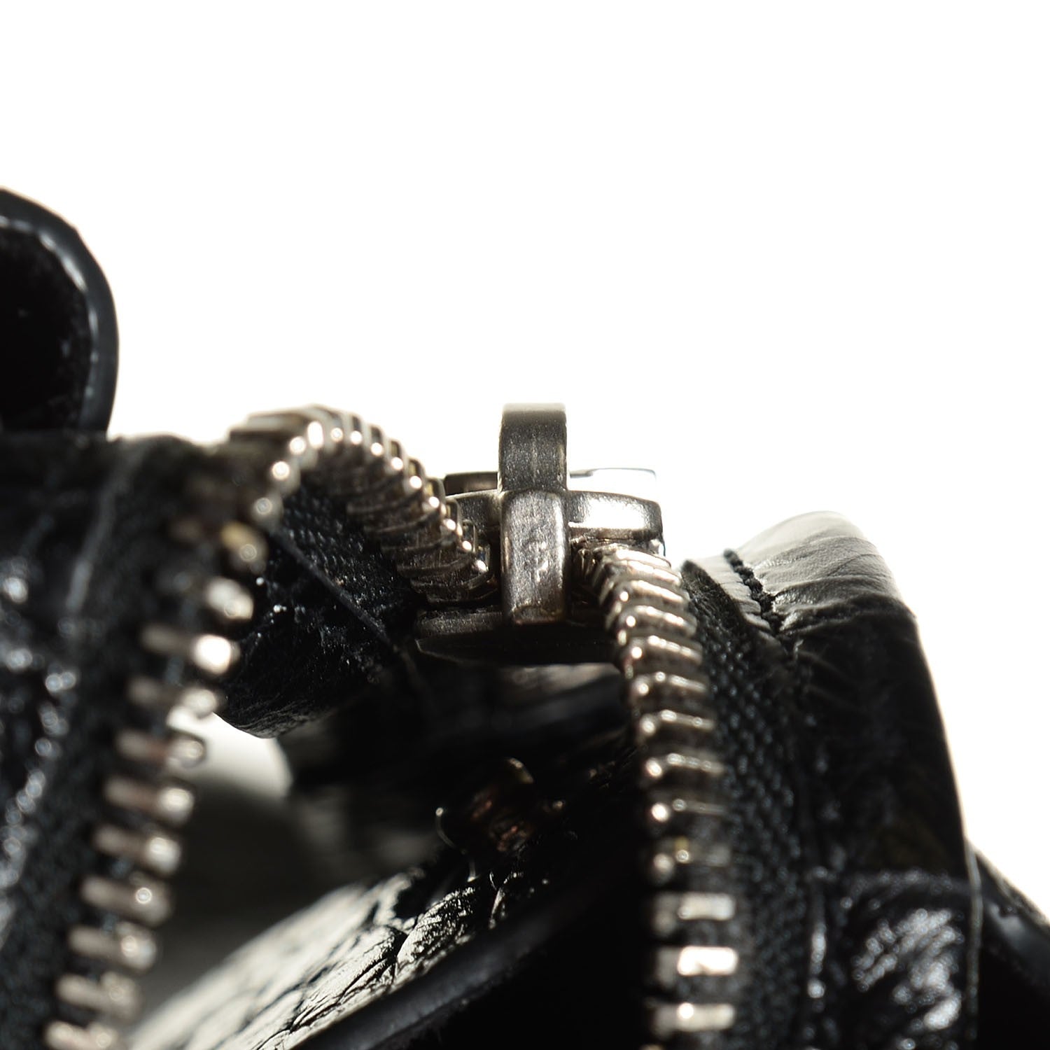 Saint Laurent Crocodile Embossed Medium Cabas Rive Gauche Black 9 of 10