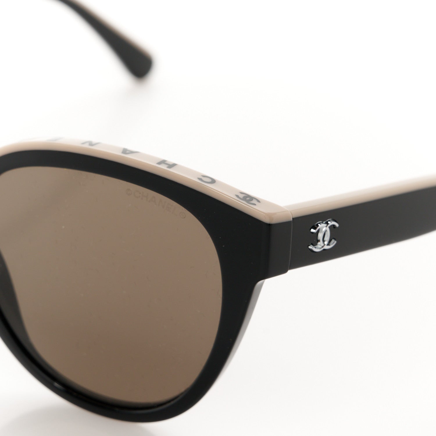 Chanel Acetate CC Butterfly Sunglasses 5414 Black Beige 7 of 9