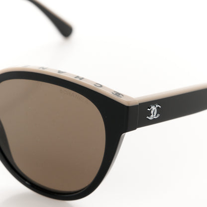 Chanel Acetate CC Butterfly Sunglasses 5414 Black Beige 7 of 9