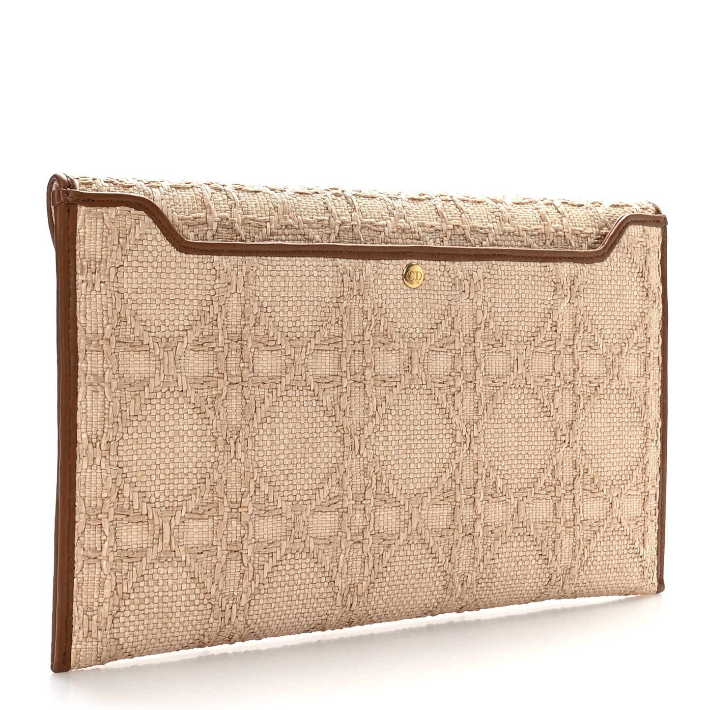 Raffia Macrocannage 30 Montaigne Avenue Pouch With Flap Natural
