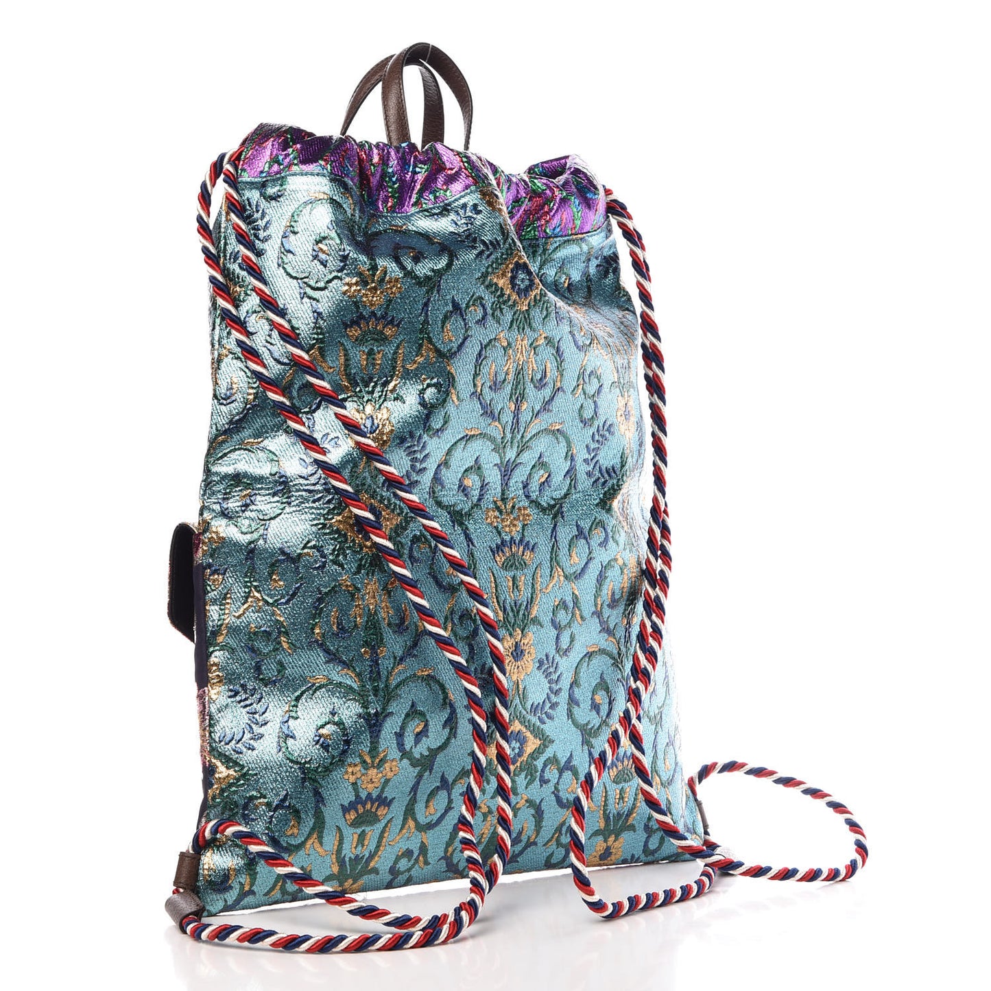 Brocade Embroidered Drawstring Backpack Multicolor