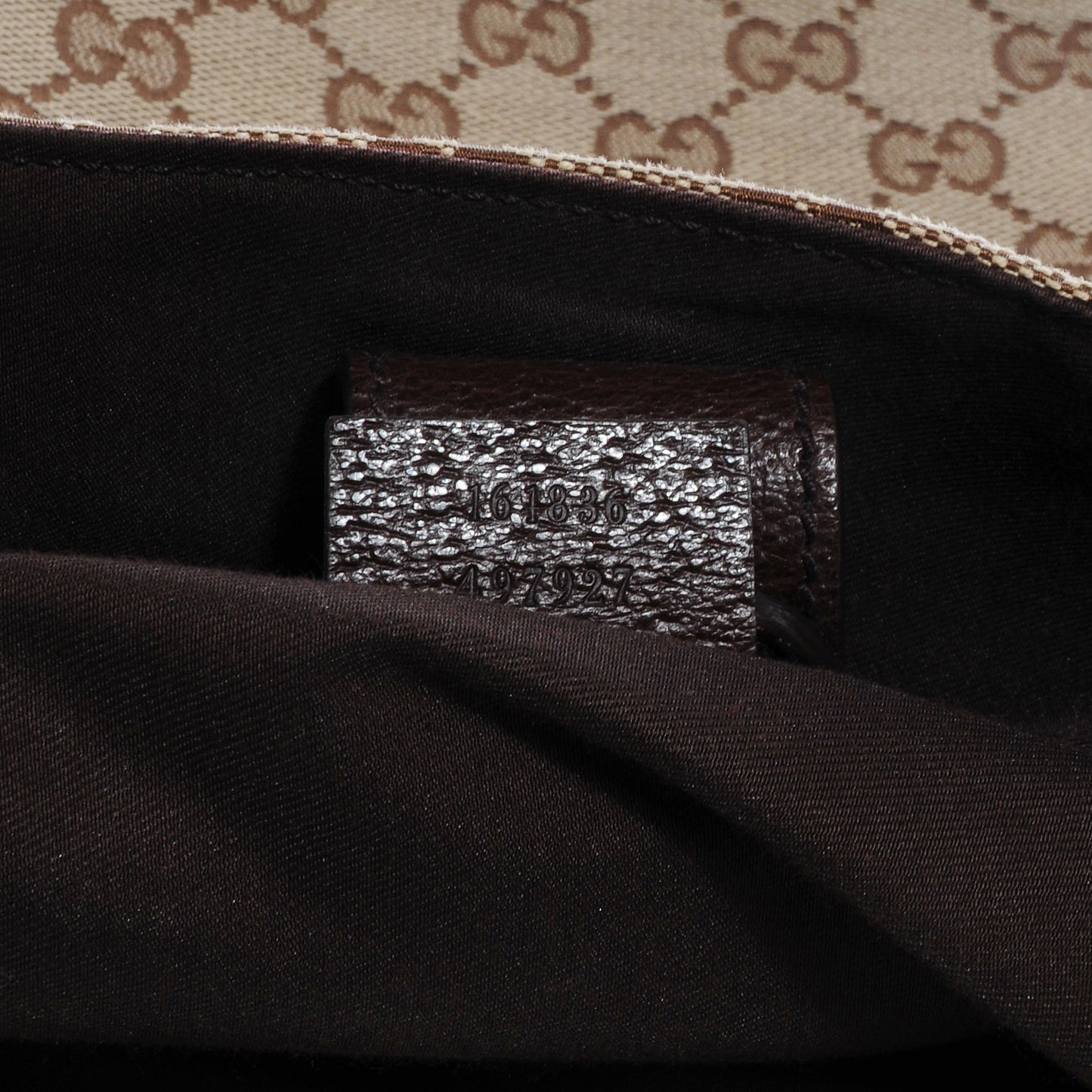 GG Monogram Medium Web Handle Double Pocket Tote Brown