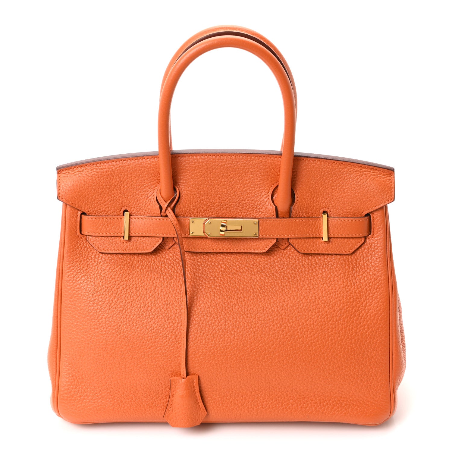 Hermes Taurillon Clemence Birkin 30 Orange 1 of 11