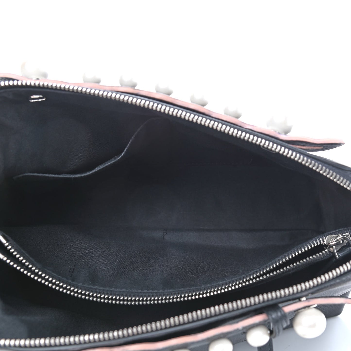 Vitello Dolce Scalloped Pearl Studded Medium By The Way Boston Bag Black