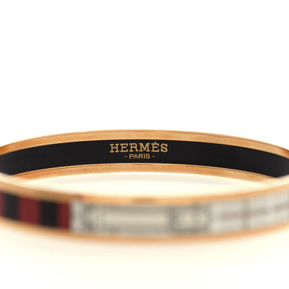 Hermes Enamel Printed Narrow Sellier Bracelet 70 Black 4 of 6