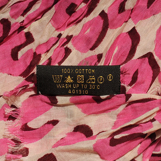 Cotton Leopard Pareo Blanc Corail