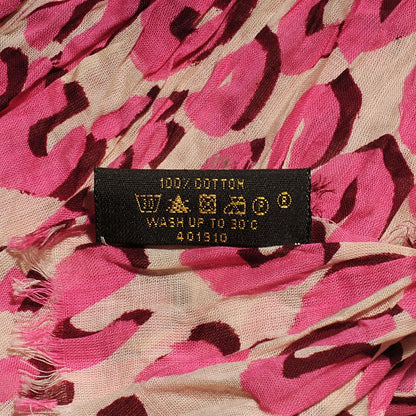 Louis Vuitton Cotton Leopard Pareo Blanc Corail 6 of 7