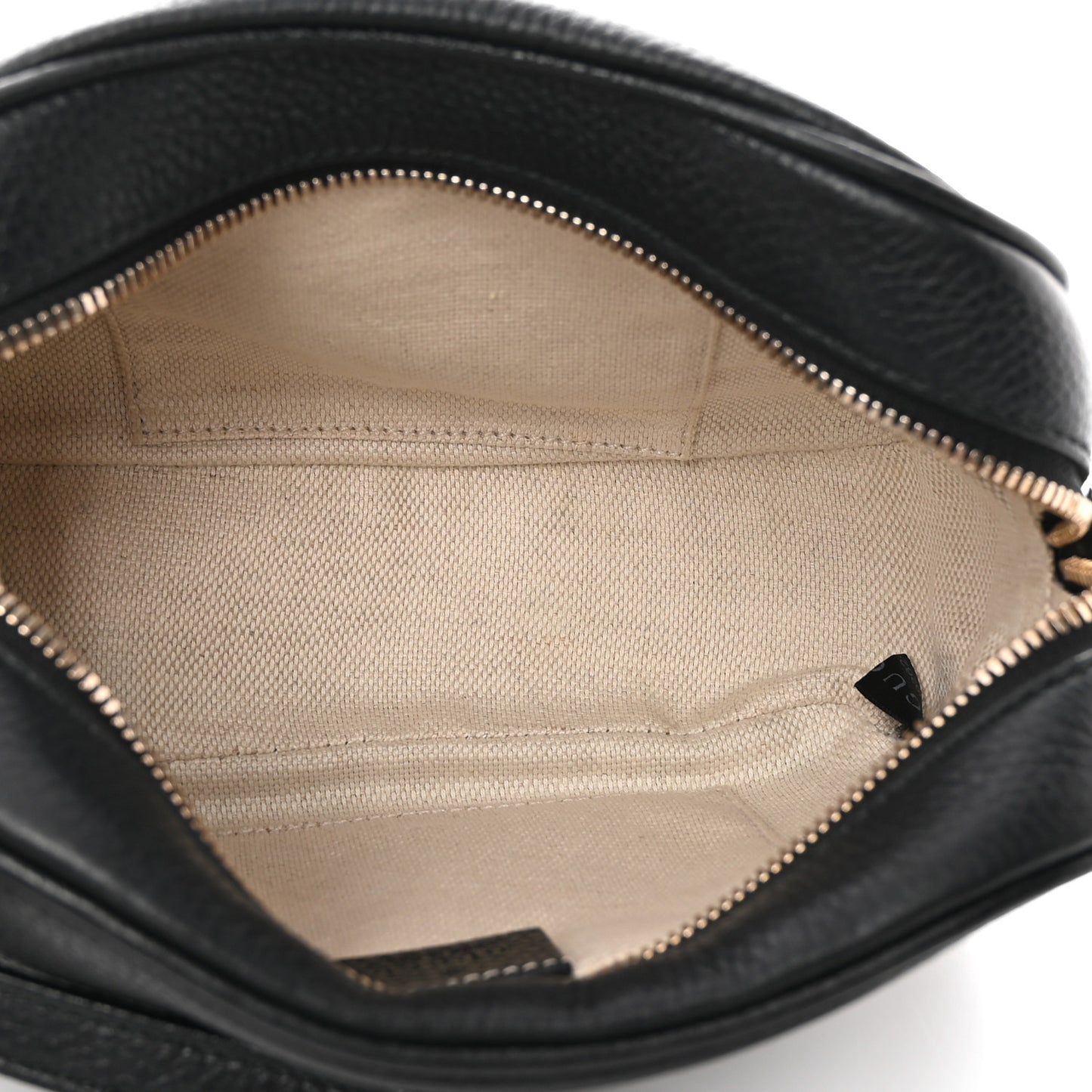 Pebbled Calfskin Small Soho Disco Bag Black