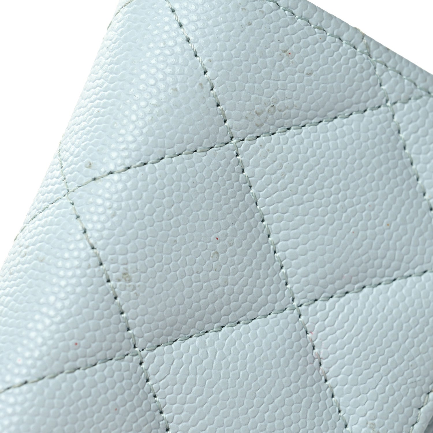 Chanel Caviar Quilted Flap Card Holder Wallet Light Blue 13 of 14