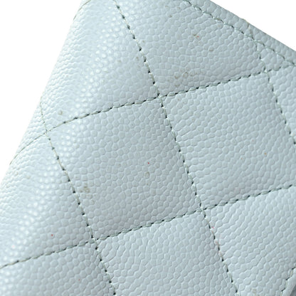Chanel Caviar Quilted Flap Card Holder Wallet Light Blue 13 of 14