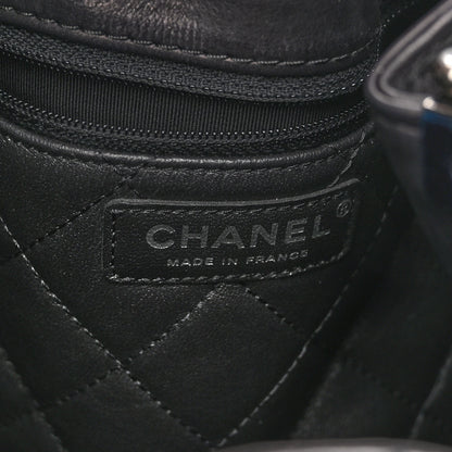 Chanel Calfskin Stitched Large Urban Luxury Drawstring Backpack Black 6 of 9