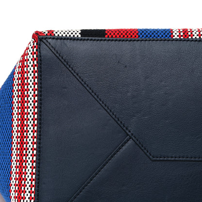 Celine Textile Striped Small Horizontal Cabas Phantom Navy Blue 11 of 11