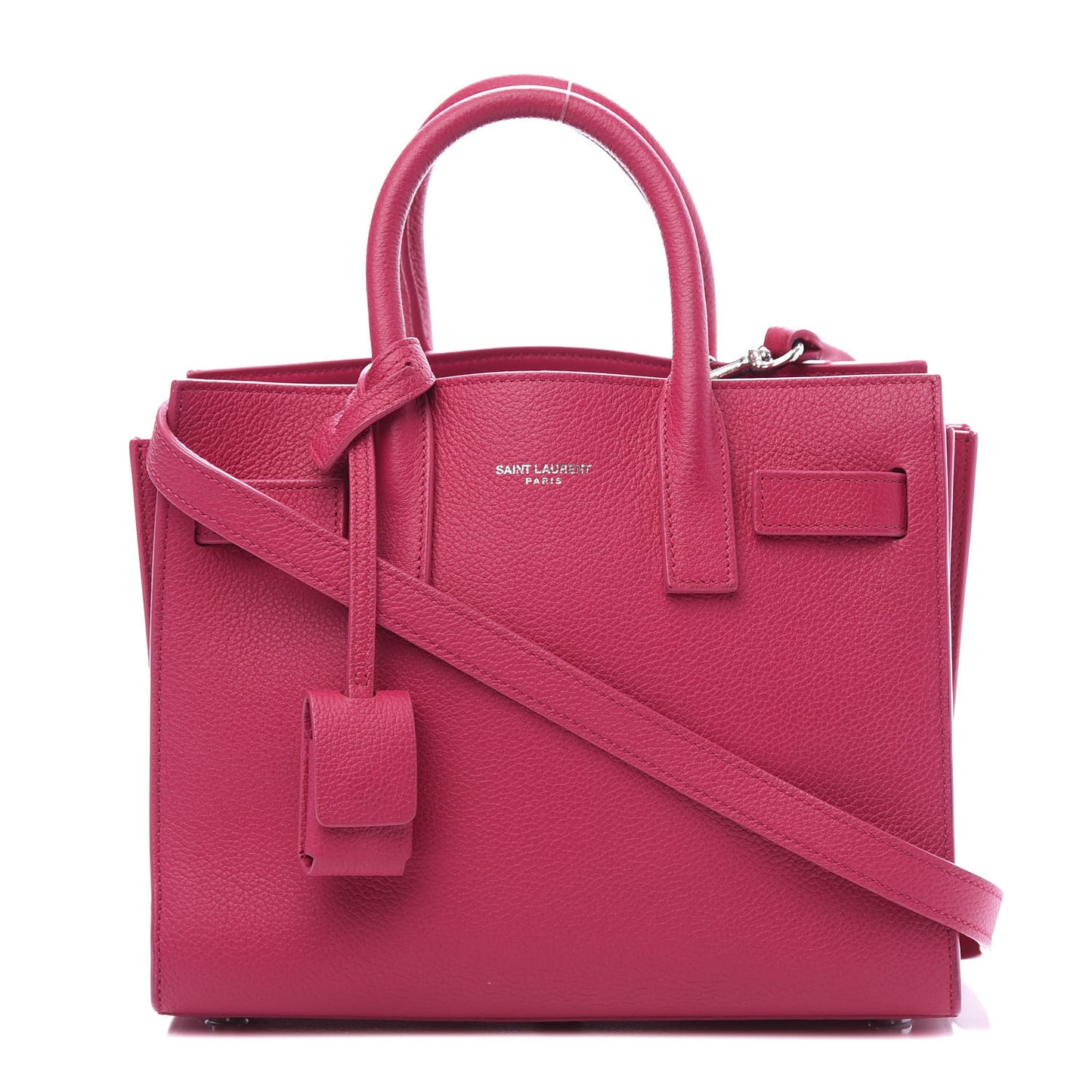 Grained Calfskin Nano Sac De Jour Fuchsia