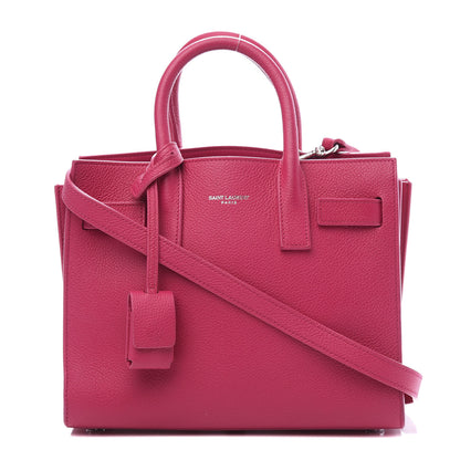 Saint Laurent Grained Calfskin Nano Sac De Jour Fuchsia 1 of 12