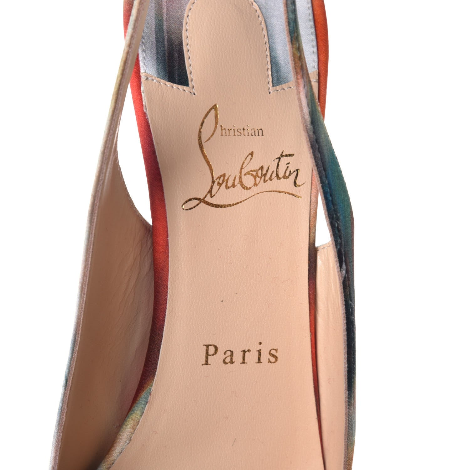 Christian Louboutin Satin Impressioniste Clare Sling 80 Pumps 39 Multicolor 7 of 8