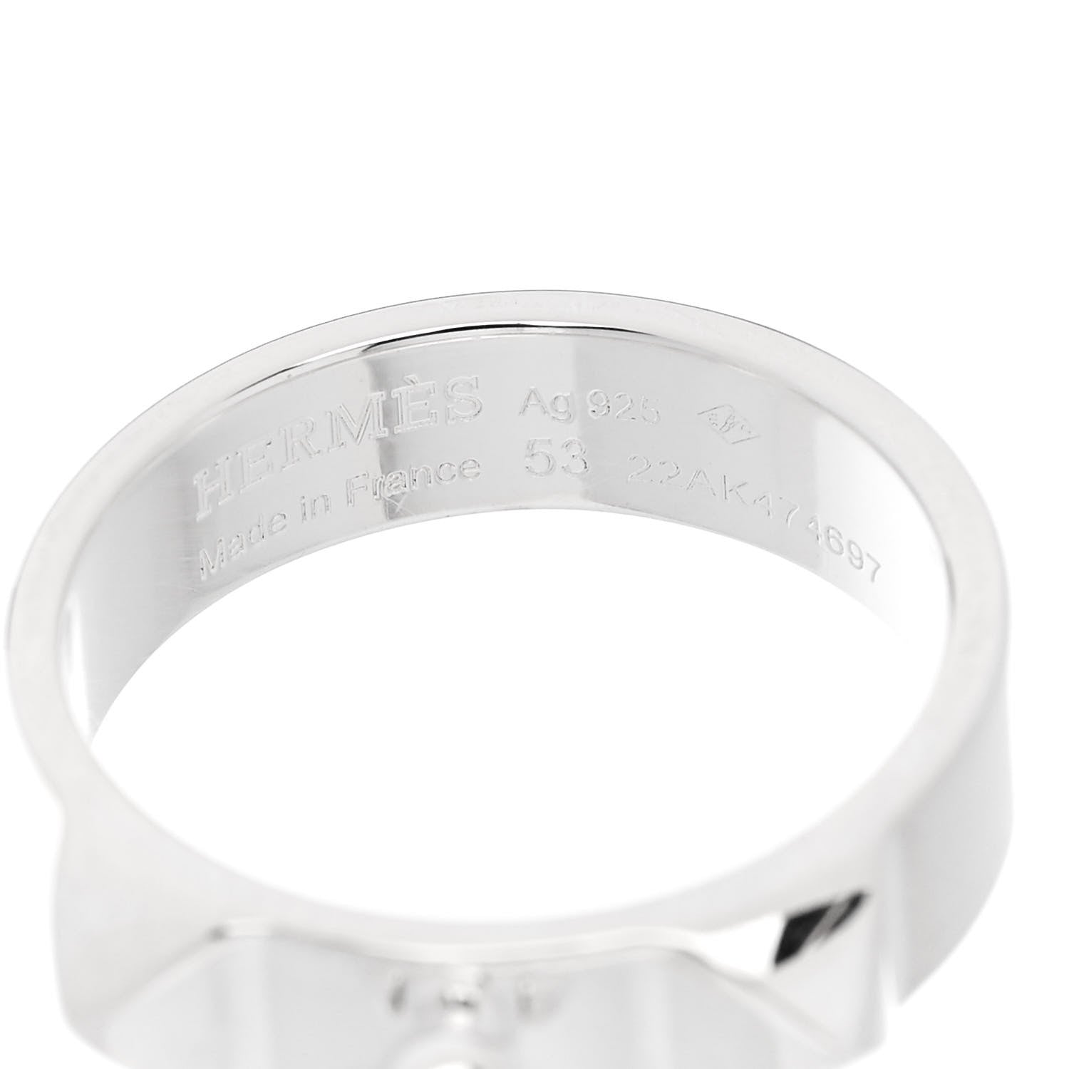 Hermes Sterling Silver PM Collier De Chien Ring 53 6.25 4 of 5