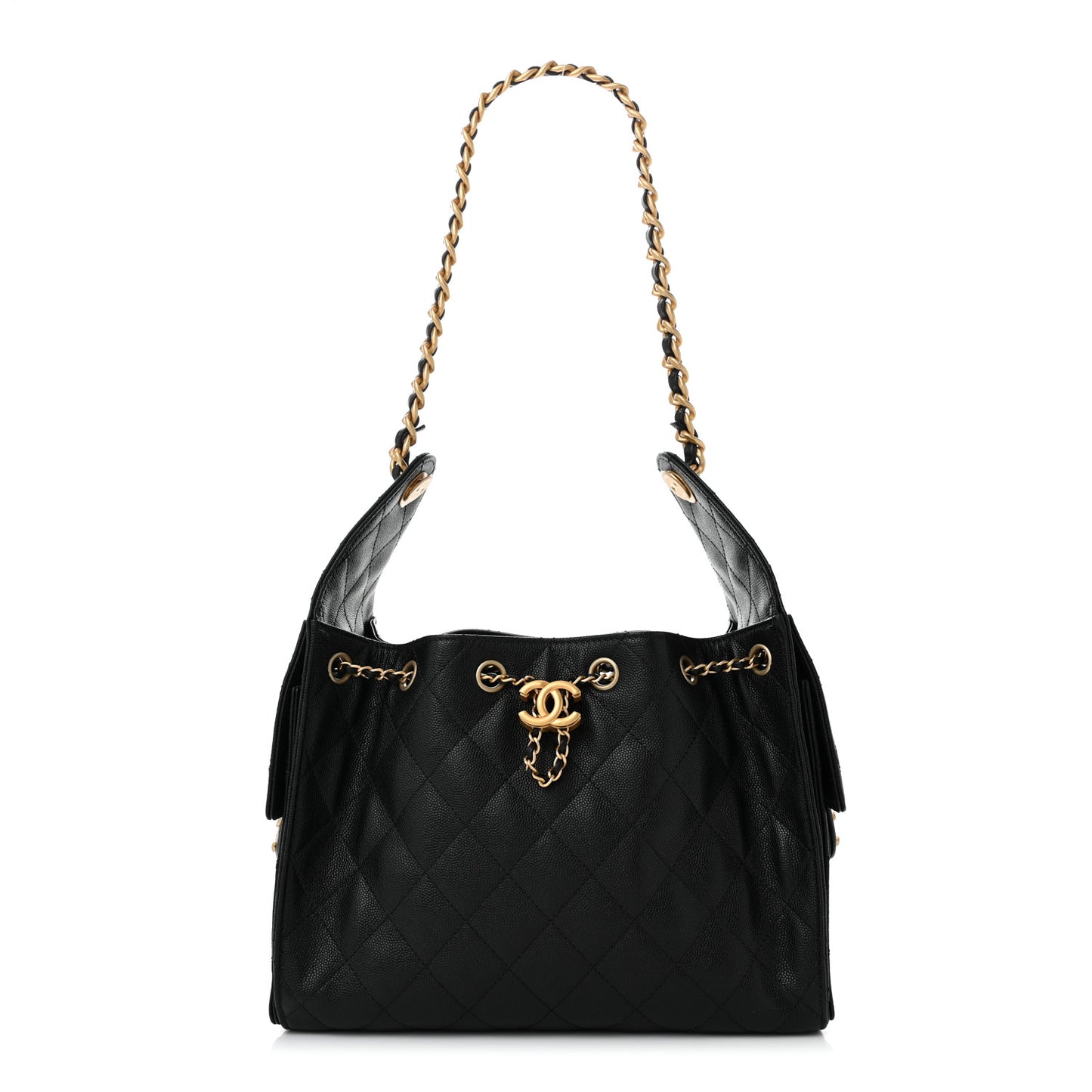Caviar Quilted Small Chanel 25 Handbag Black