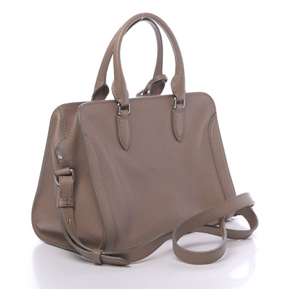 Alexander McQueen Pebbled Calfskin Small Skull Padlock Zip Around Tote Tan 3 of 12
