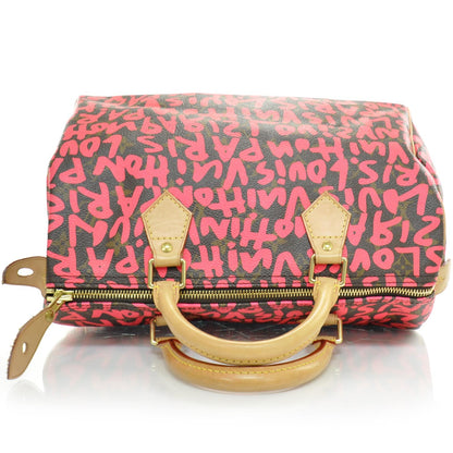 Louis Vuitton Monogram Graffiti Speedy 30 Fuchsia 6 of 11