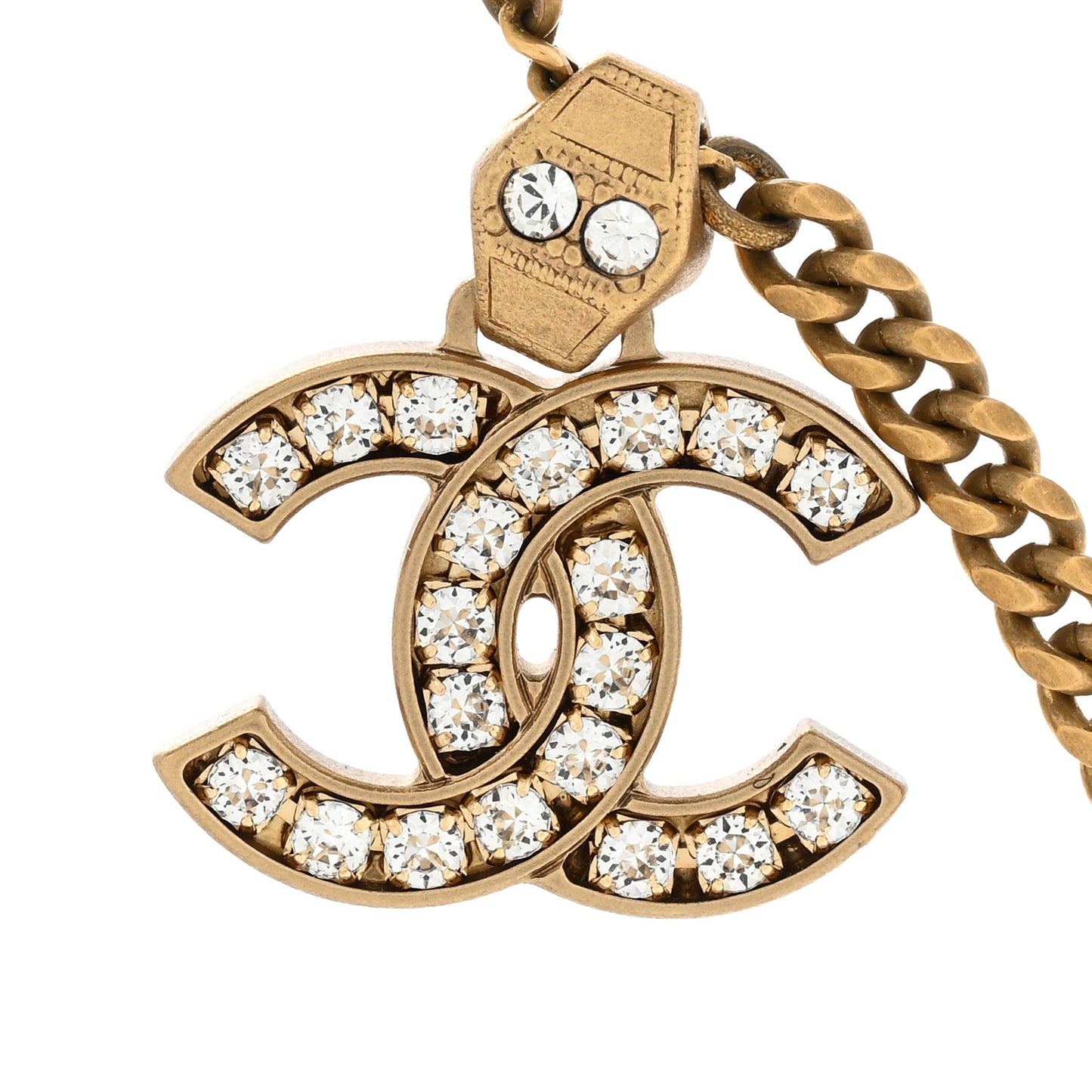 Crystal CC Pendant Necklace Gold