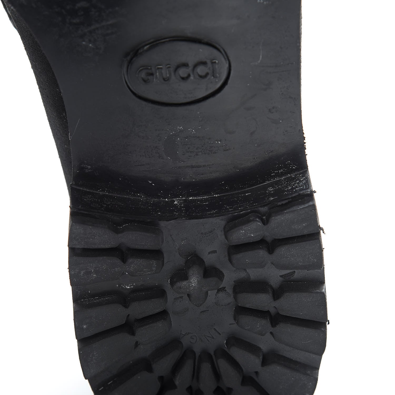 Gucci Suede Mens Horsebit Lug Sole Loafers 12 Black 8 of 13