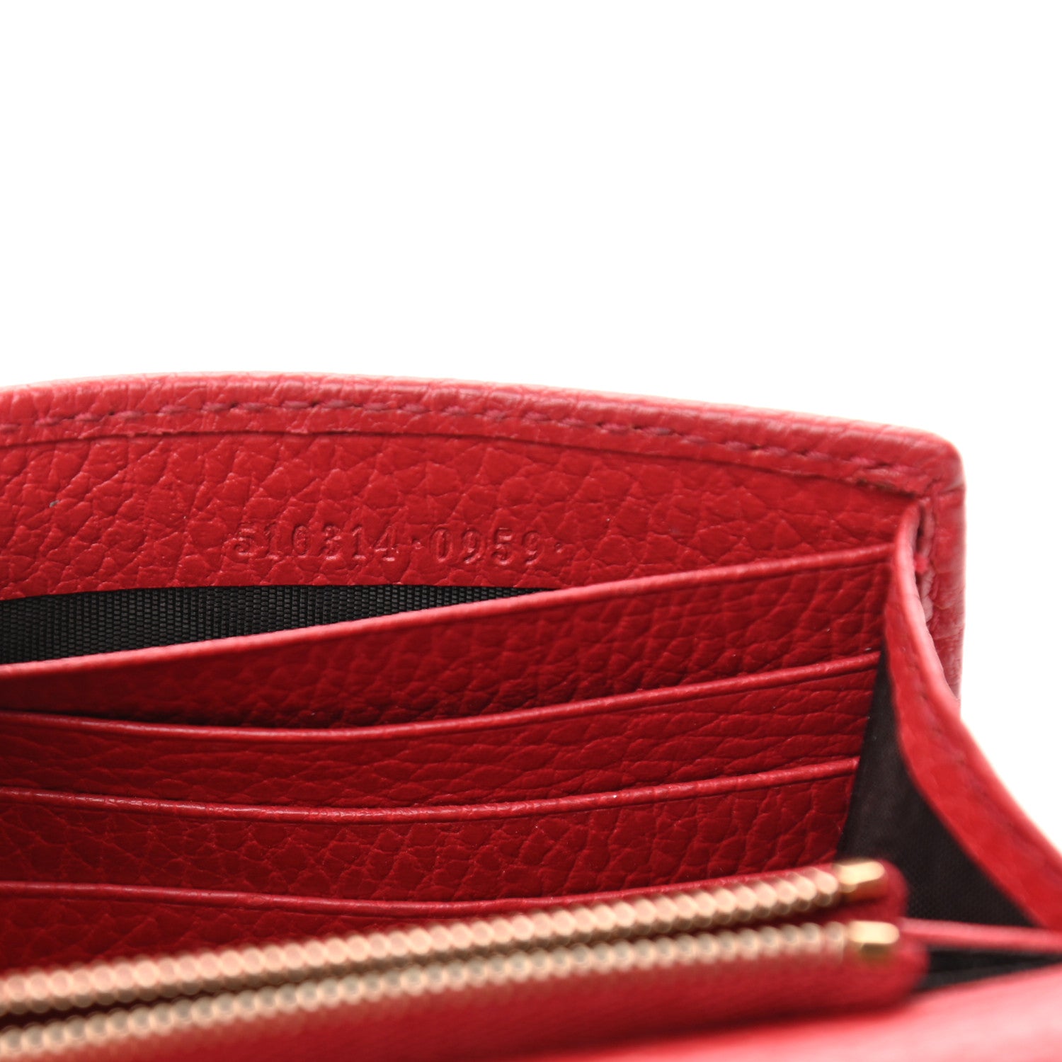 Gucci Dollar Calfskin Interlocking G Chain Wallet Red 7 of 11