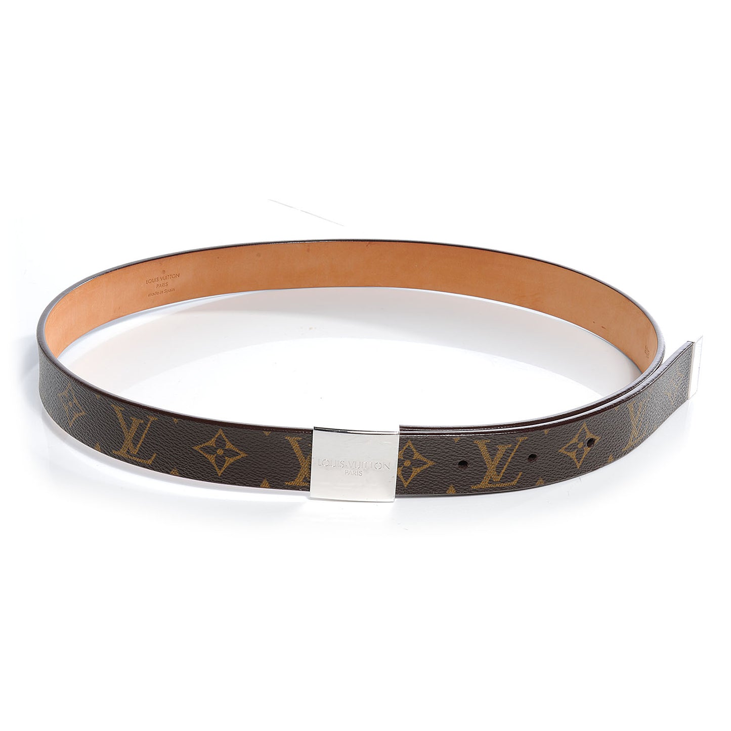 Monogram Ceinture Belt w Silver Buckle 90 36