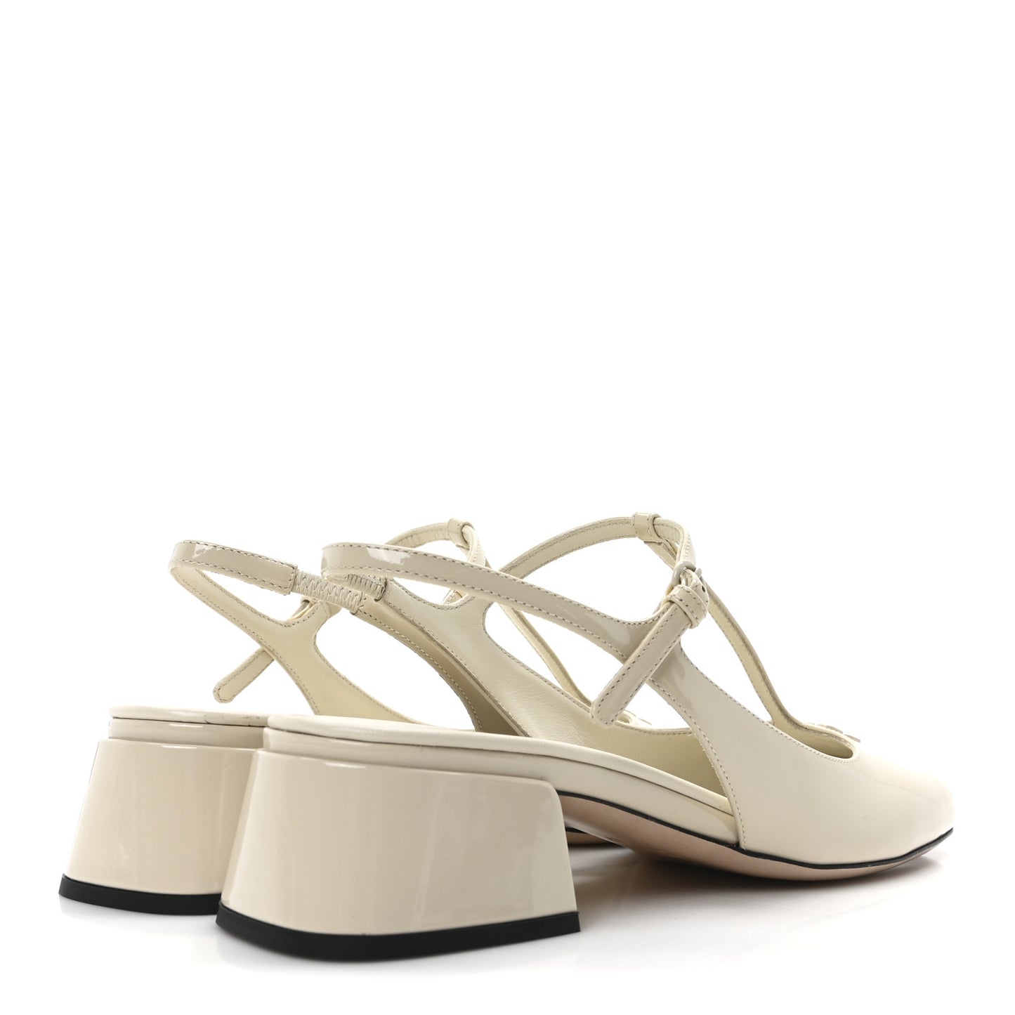 Vernice Slingback Mary Jane Pumps 37 Avorio