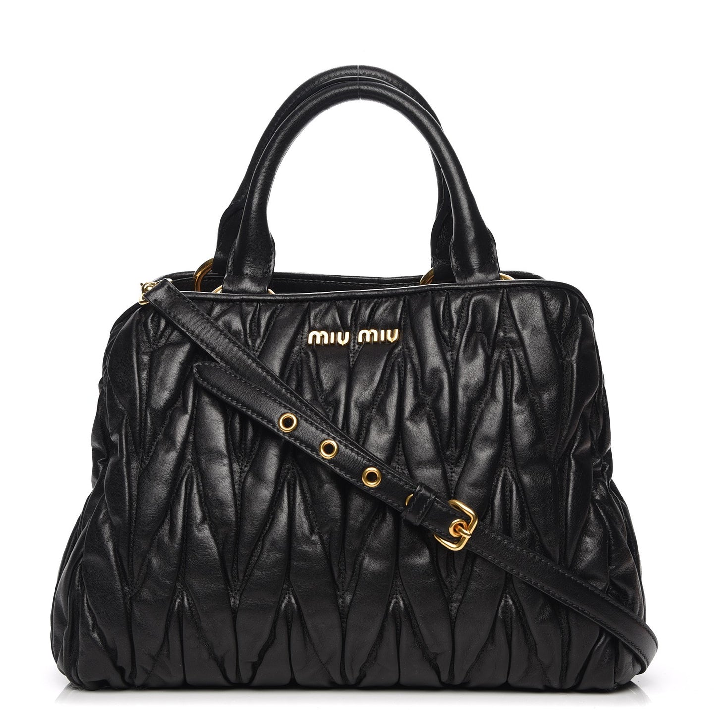 Nappa Matelasse Lux Mini Crossbody Tote Nero Black