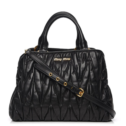 Miu Miu Nappa Matelasse Lux Mini Crossbody Tote Nero Black 1 of 8