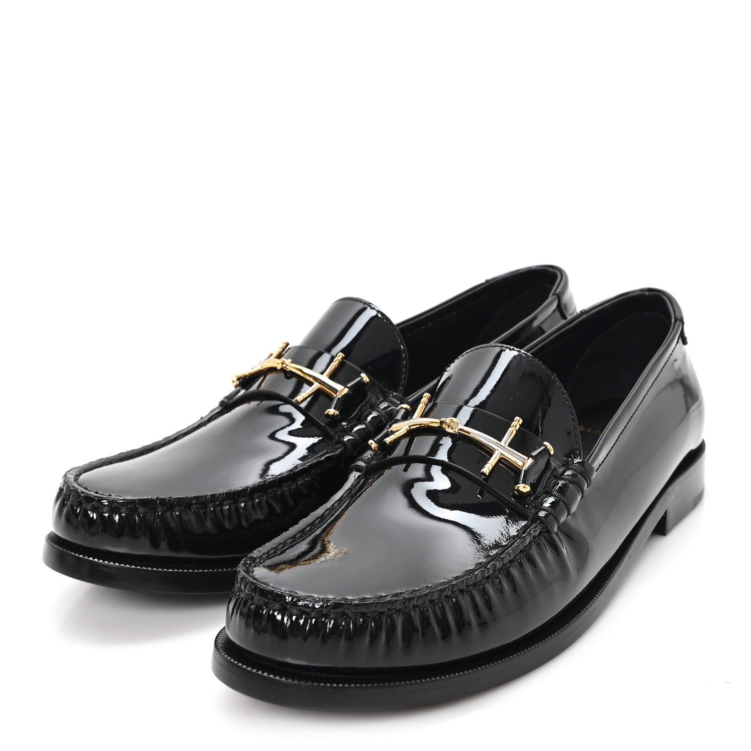 Saint Laurent Patent Le Loafer 15 Penny Slippers 40 Black 4 of 11