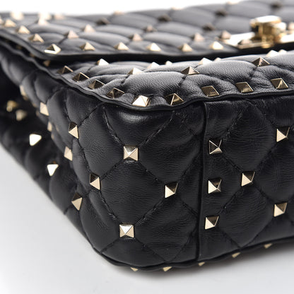 Valentino Garavani Lambskin Medium Rockstud Spike Shoulder Bag Black 7 of 13