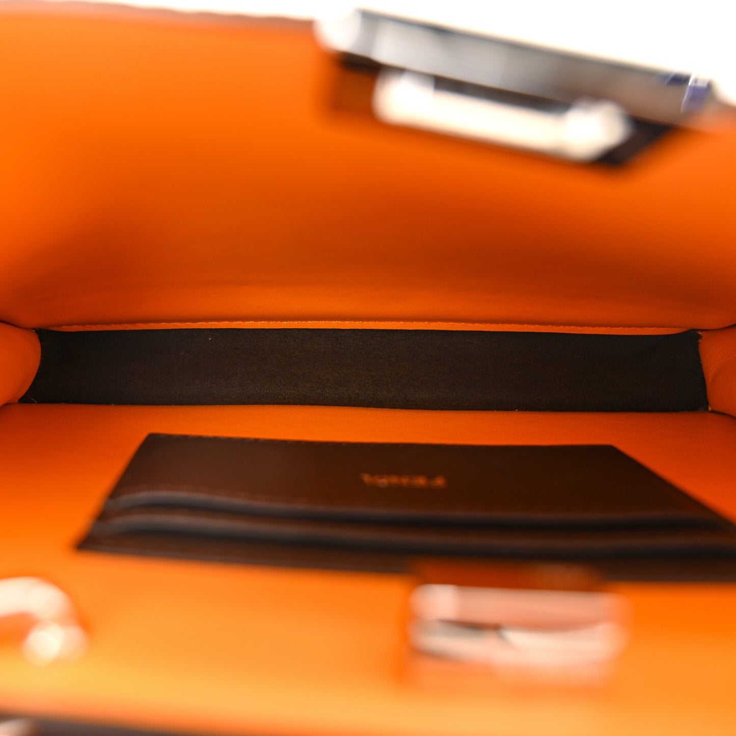 Cuoio Romano Vitello Cover Bi-Color Peekaboo I See U X Cross Satchel Orange