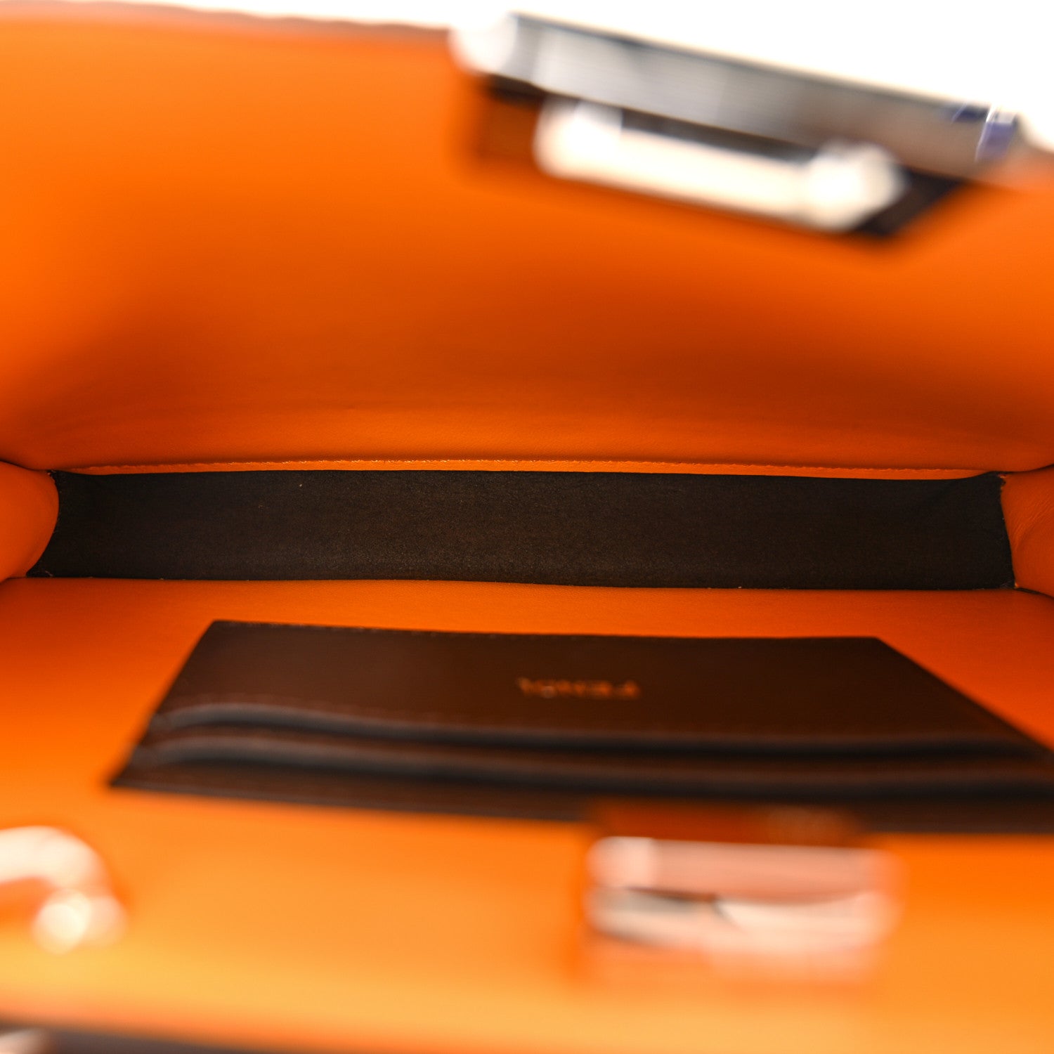 Fendi Cuoio Romano Vitello Cover Bi-Color Peekaboo I See U X Cross Satchel Orange 5 of 10