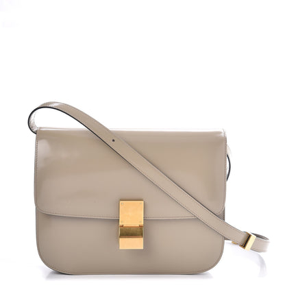 Celine Spazzolato Calfskin Medium Classic Box Flap Bag Taupe 1 of 8
