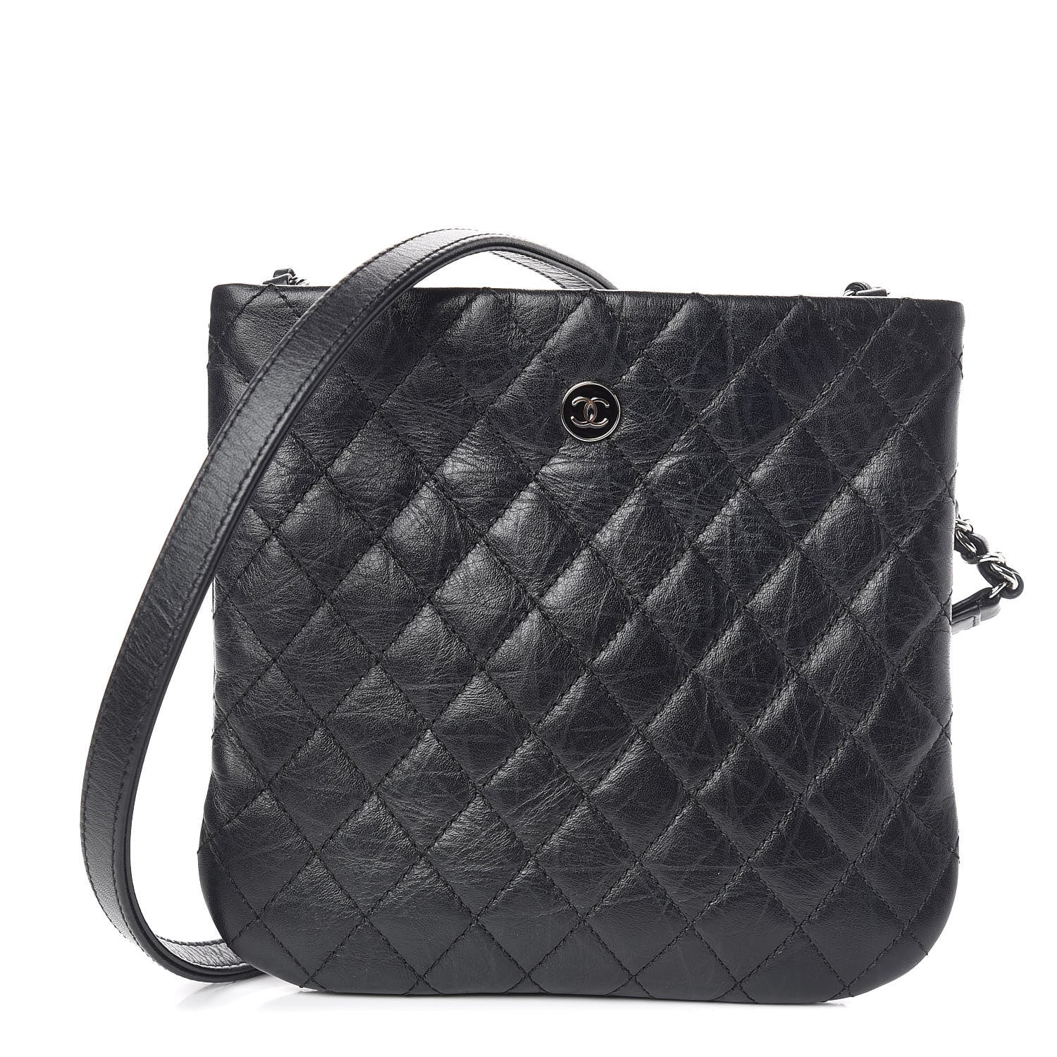 Chanel Aged Calfskin Quilted Crossbody Bag Black 1 of 13