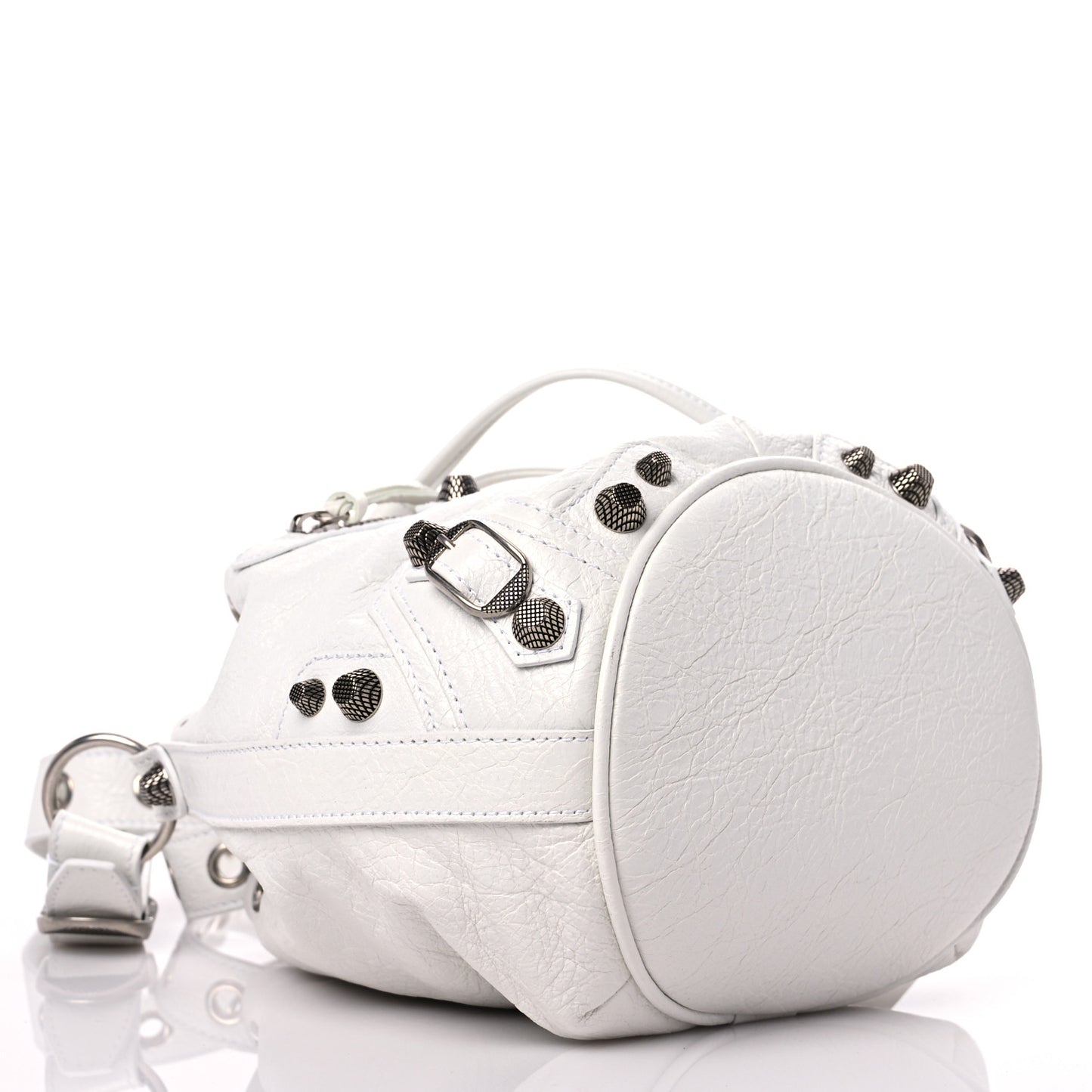 Agneau Arena Le Cagole Bucket Bag XS Optic White