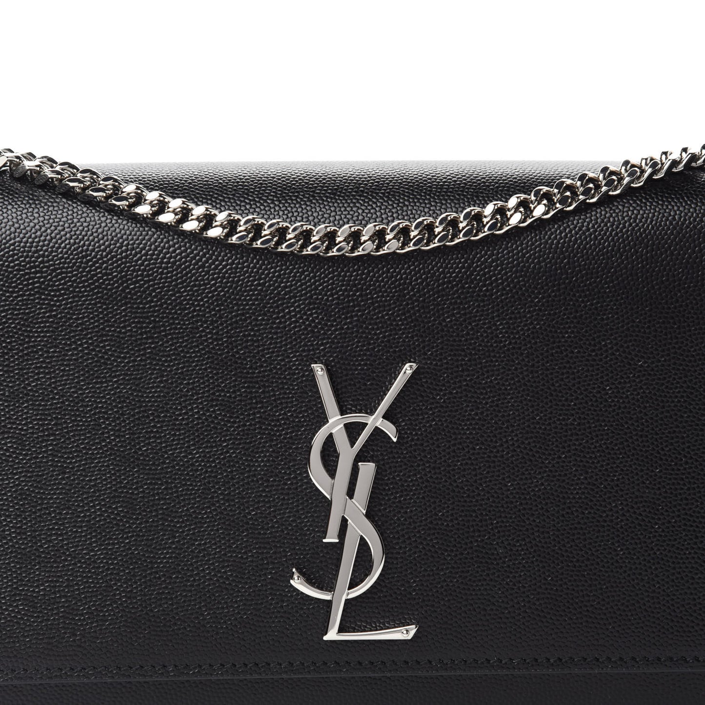 Grain De Poudre Medium Classic Monogram Kate Satchel Black