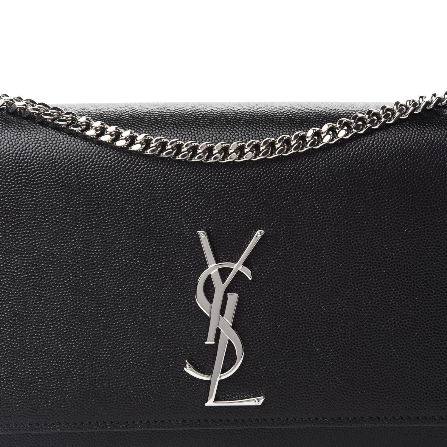 Saint Laurent Grain De Poudre Medium Classic Monogram Kate Satchel Black 11 of 11