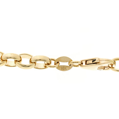 Foundrae 18K Yellow Gold Enamel Large Strength Petite Karma Medallion Heavy Mixed Belcher Extension Chain Necklace Blue 5 of 7