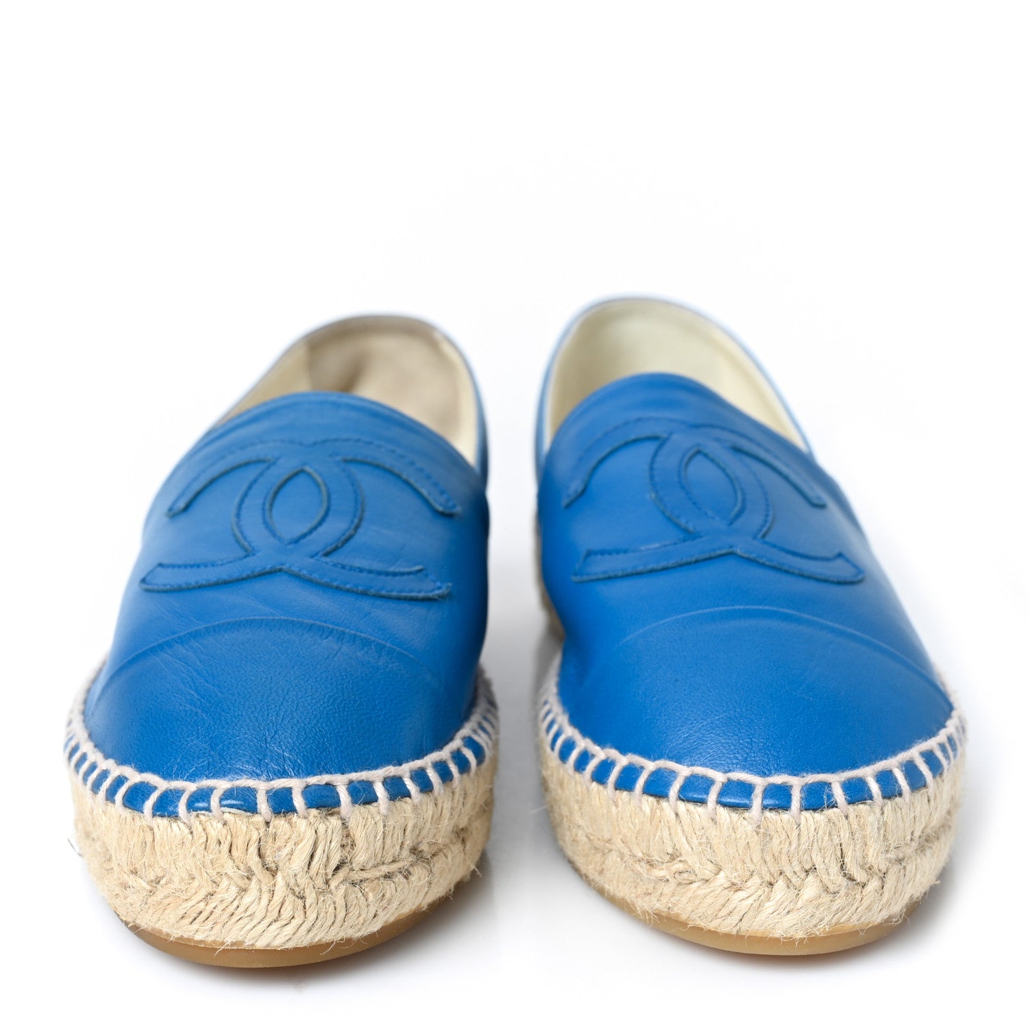 Chanel Lambskin CC Espadrilles 37 Blue 2 of 8