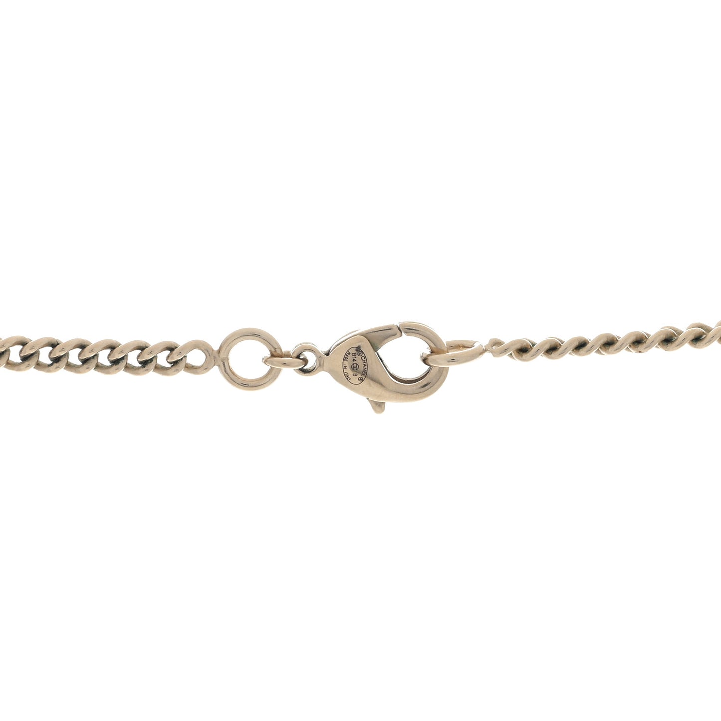Pearl Crystal CC Pendant Necklace Gold