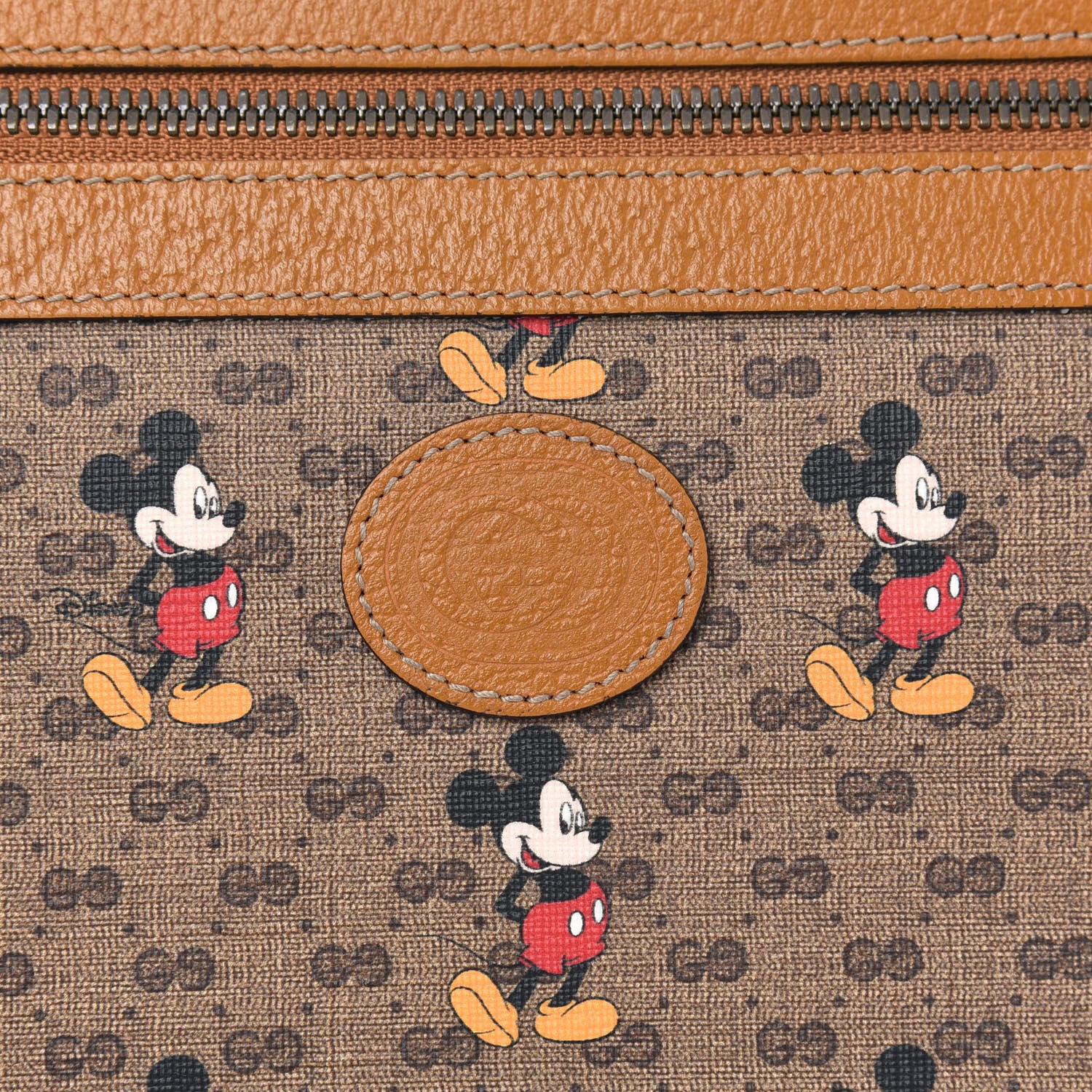 Gucci X DISNEY Mini Vintage GG Supreme Monogram Mickey Mouse Documents Holder Beige Vintage Sun Oil 9 of 9
