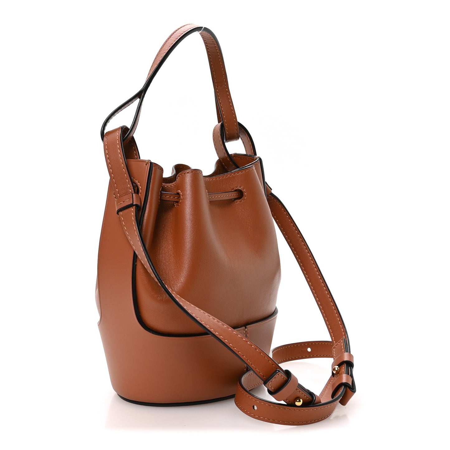Calfskin Mini Balloon Bucket Bag Tan