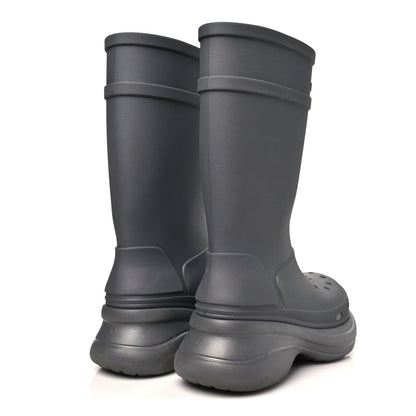 Balenciaga X CROCS Rubber Womens Rain Boots 37 Grafite 5 of 8