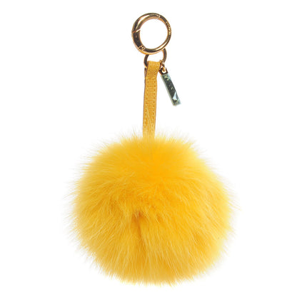 Fendi Fox Fur Pom Pom Bag Charm Yellow 1 of 4